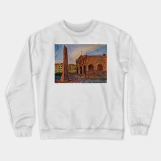 Watercolor Sketch - Church of Santa Maria del Gesu` di Montesalvo. Enna, Sicily Crewneck Sweatshirt